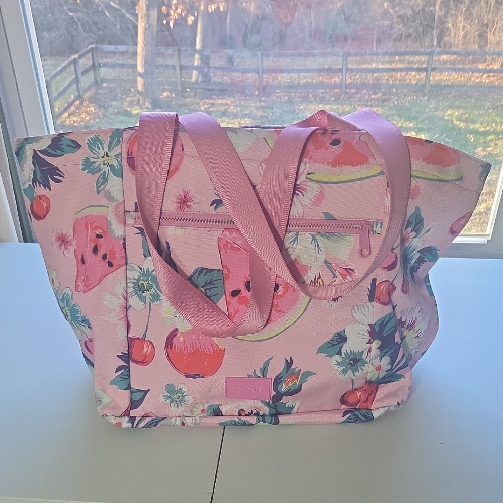 Pink Floral Tote Bag
